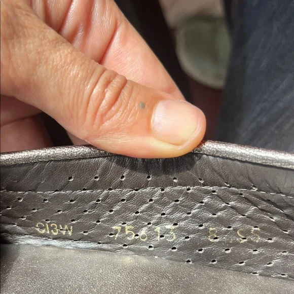 Stuart Weitzman Brown Perforated Leather Slip-On Loafers - Picture 6 of 7